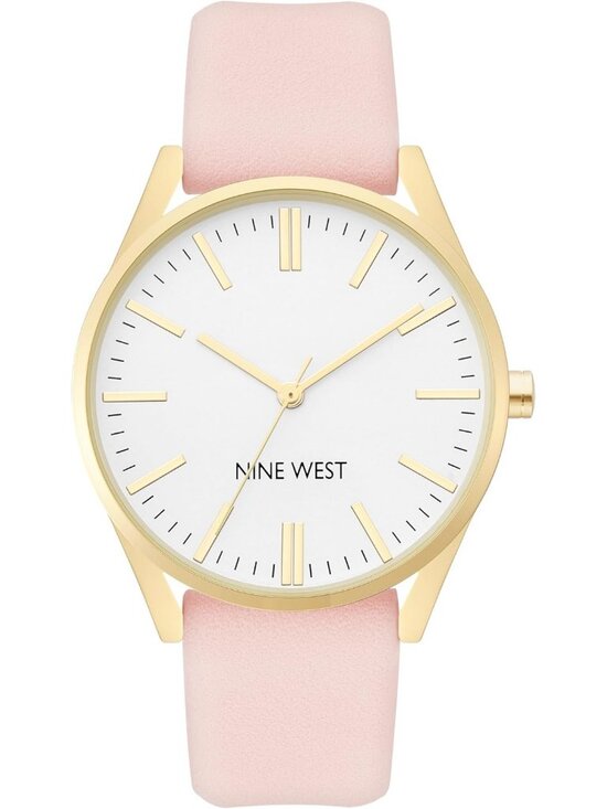 Nine West Women\'s Pink And Gold Analog Japanese Quartz Solid Strap Classic Watch main image 5
